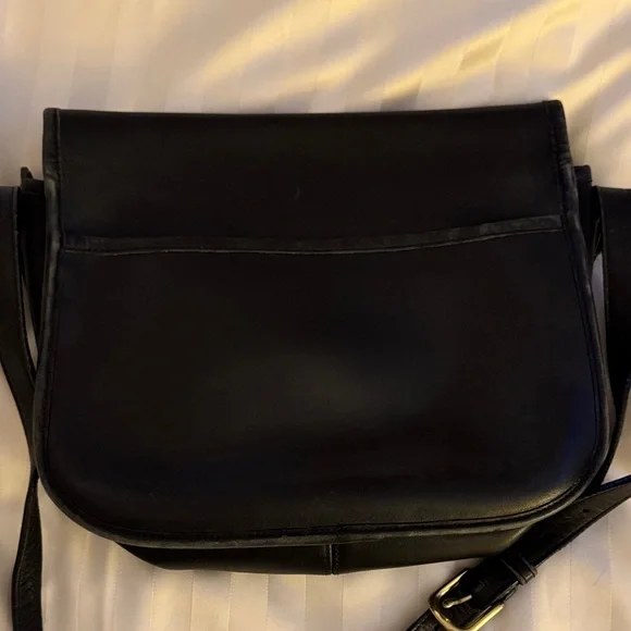 Vintage Coach Black Leather Shoulder Bag crossbody - Picture 10 of 13